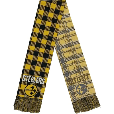 FOCO PITTSBURGH STEELERS PLAID COLOR BLOCK SCARF
