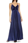 A.l.c Aries Pleated Open-back Maxi Dress In Riviera