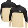 COLOSSEUM COLOSSEUM BLACK/GOLD ARMY BLACK KNIGHTS TRIPLE DOG DARE QUARTER-ZIP JACKET