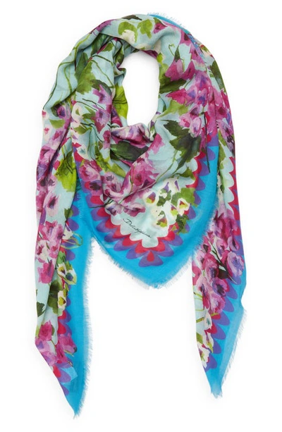 Dolce & Gabbana Large Bluebell-print Modal And Cashmere Scarf (140 X 140) In Multicolor