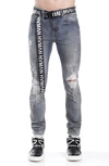 Hvman Belted Stretch Skinny Jeans In Grey