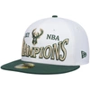 New Era Men's  White, Hunter Green Milwaukee Bucks Arch Champs 59fifty Fitted Hat In White