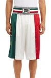 Dolce & Gabbana Italia Multicolored Colour-block Bermuda Shorts In Variante Abbinata