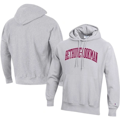Champion Men's  Heathered Gray Indiana Hoosiers Team Arch Reverse Weave Pullover Hoodie In Heather Gray