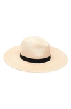 EUGENIA KIM EMMANUELLE WIDE BRIM STRAW FEDORA