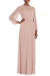 DESSY COLLECTION LONG SLEEVE EVENING GOWN