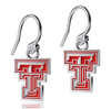 Dayna Designs Women's  Texas Tech Red Raiders Silver-tone Enamel Dangle Earrings In Silver