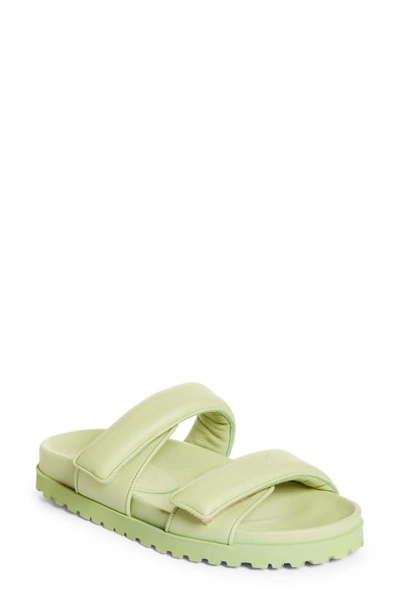 Gia Borghini X Pernille Teisbaek Leather Platform Sandal In Green-lt
