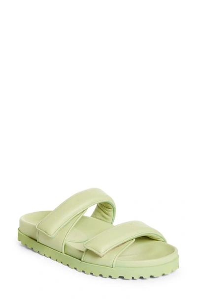 Gia Borghini X Pernille Teisbaek Leather Platform Sandal In 4201 Acid Green