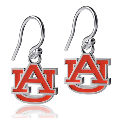 Dayna Designs Women's  Auburn Tigers Silver-tone Enamel Dangle Earrings