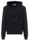 LANVIN LANVIN LOGO EMBROIDERED DRAWSTRING HOODIE