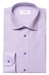 Eton Contemporary Fit Lavender Pin Dot Royal Dobby Shirt In Light/ Pastel Purple