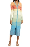 Staud Shoko Rainbow Compact-rib Sweater Dress In Rainbow Multi