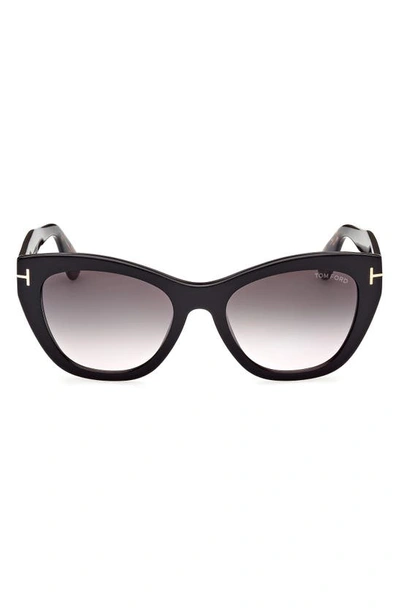 Tom Ford Women's Cara 56mm Square Sunglasses In Black/ Gradient Smoke