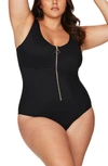 Artesands Sculpt Fuseli One-piece Swimsuit In Black