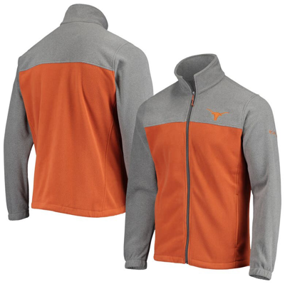 Columbia Texas Orange/charcoal Texas Longhorns Flanker Iii Fleece Team Full-zip Jacket In Burnt Orange