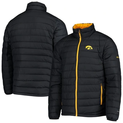 Columbia Men's  Black Iowa Hawkeyes Powder Lite Omni-heat Reflective Full-zip Jacket