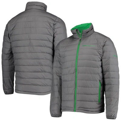 Columbia Men's Gray Oregon Ducks Powder Lite Omni-heat Reflective Full-zip Jacket
