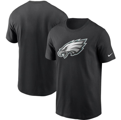 Nike Men's Philadelphia Eagles Dri-fit Cotton Essential Logo T-shirt In Black