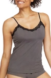 Uwila Warrior Happy Seamless Lace Trim Camisole In Shale