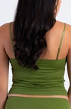Uwila Warrior Happy Seams Lace-trim Camisole In Terrarium Moss