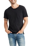 Madewell Allday Garment Dyed Pocket T-shirt In True Black