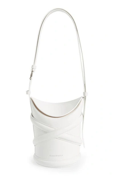 Alexander Mcqueen Small The Curve Leather Shoulder Bag In White