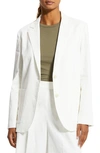 Theory Oversized Patch Pocket Linen Blazer In White