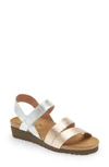Naot 'kayla' Sandal In Silver/ Rose Gold Leather