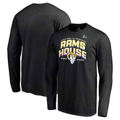 Fanatics Branded Black Los Angeles Rams Super Bowl Lvi Champions Hometown Long Sleeve T-shirt