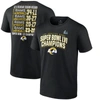 Fanatics Branded Black Los Angeles Rams Super Bowl Lvi Champions Big & Tall Schedule T-shirt In Black