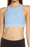 Alo Yoga Iconic 90s Sports Bra - Medium Impact In Tile Blue/white Heather