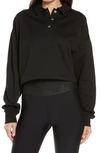 Alo Yoga Polo Club Henley Pullover Sweatshirt In Black