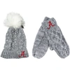 ZOOZATZ GRAY ALABAMA CRIMSON TIDE CUFFED KNIT POM HAT & MITTENS SET