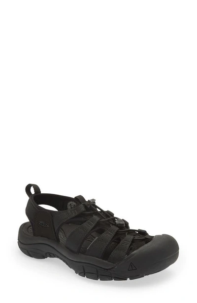 Keen Newport H2 Sandals In Black Suede And Fabric
