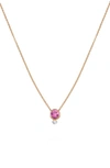 Meira T Pink Sapphire & Diamond Pendant Necklace In Pink