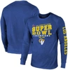 MAJESTIC MAJESTIC THREADS ROYAL LOS ANGELES RAMS 2-TIME SUPER BOWL CHAMPIONS LOUDMOUTH LONG SLEEVE T-SHIRT