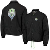 THE WILD COLLECTIVE THE WILD COLLECTIVE BLACK SEATTLE SOUNDERS FC COACHES FULL-SNAP JACKET