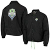 The Wild Collective Black Seattle Sounders Fc Coaches Full-snap Jacket In Black