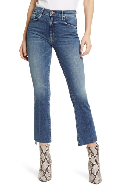Mother The Insider Step Hem Crop Bootcut Jeans In Walking On Coals
