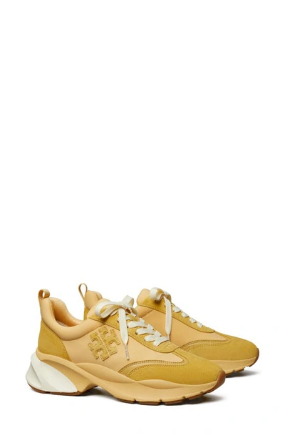 Tory Burch Good Luck Logo-plaque Sneakers In Cornbread