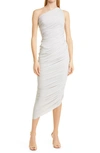 Norma Kamali Diana Shirred One-shoulder Midi Dress In White