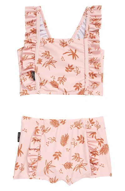 Tiny Tribe Kids' Palm Two-piece Swimsuit In Pale Blush