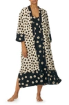 Refinery29 Print Wrap Robe In Tan Print