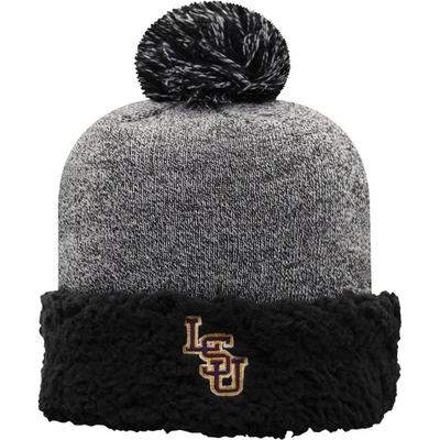 Top Of The World Women's Black Lsu Tigers Snug Cuffed Knit Hat With Pom