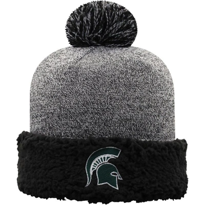 TOP OF THE WORLD TOP OF THE WORLD BLACK MICHIGAN STATE SPARTANS SNUG CUFFED KNIT HAT WITH POM