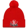 New Era Men's Red Houston Rockets 2021 Nba Tip-off Team Color Pom Cuffed Knit Hat In Red