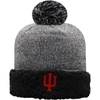 TOP OF THE WORLD TOP OF THE WORLD BLACK INDIANA HOOSIERS SNUG CUFFED KNIT HAT WITH POM