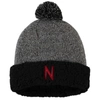TOP OF THE WORLD TOP OF THE WORLD BLACK NEBRASKA HUSKERS SNUG CUFFED KNIT HAT WITH POM