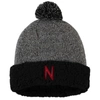 Top Of The World Women's Black Nebraska Huskers Snug Cuffed Knit Hat With Pom In Black